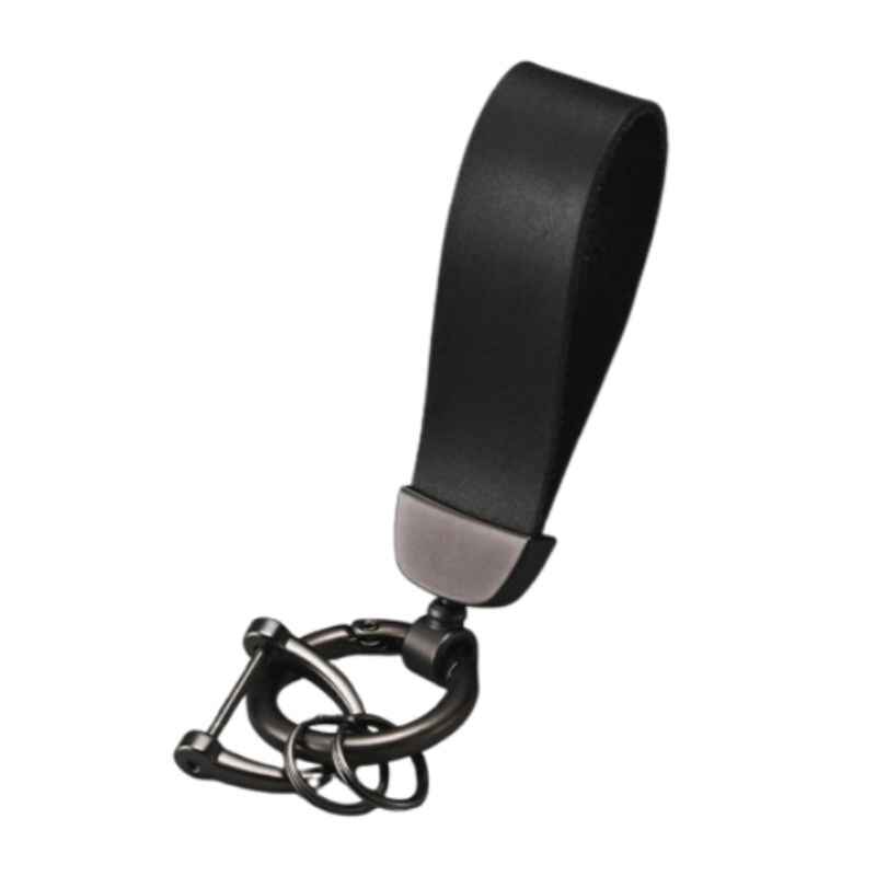 Брелок для ключів авто шкіряний RG з карабіном чорний (BR-6BL)