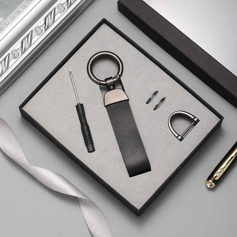 Брелок для ключів авто шкіряний RG з карабіном чорний (BR-6BL)