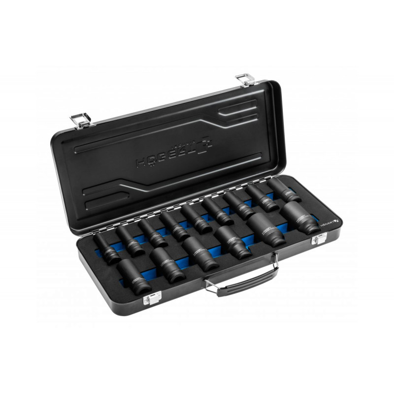 Набір ударних глибоких шестигранних головок 1/2" 15 шт Hogert (HT4R049)