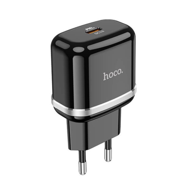 Зарядний пристрій один порт HOCO Victorious Type-C 20W 3A PD QC чорний (N24)