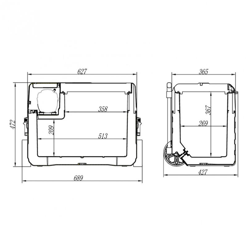 Автохолодильник компресорний 42л BREVIA холодильник на колесах з автономною роботою пластиковий 12/24В 220В (22750)