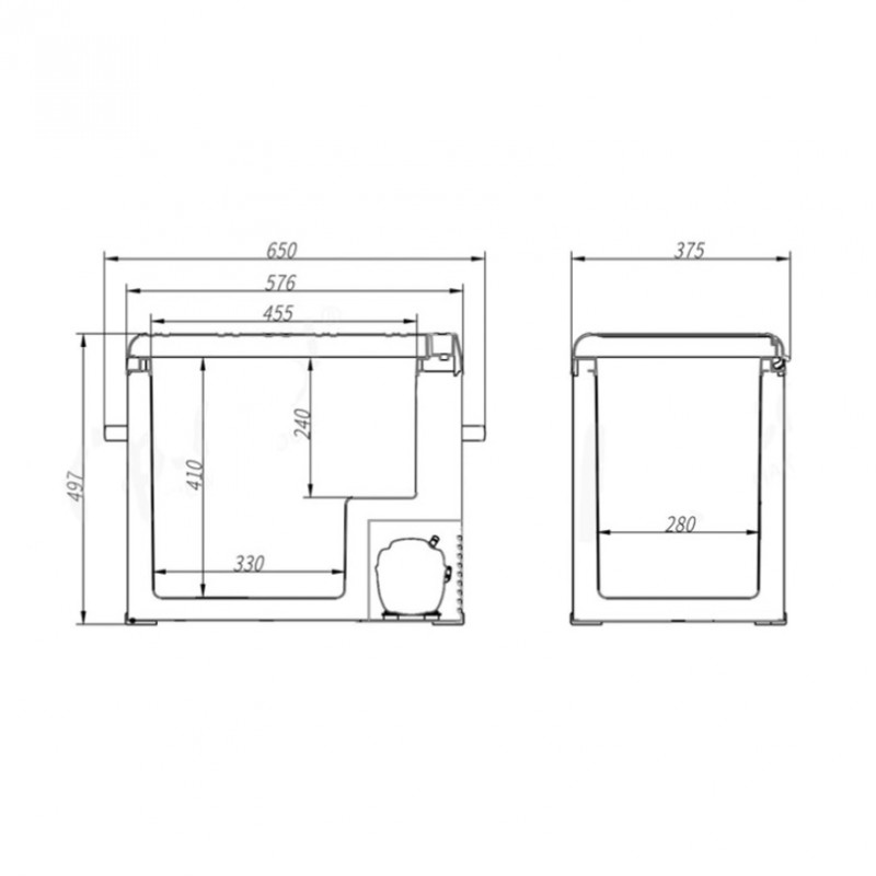 Портативний холодильник 50л BREVIA автохолодильник компресорний сталевий 12/24В 220В (22450)