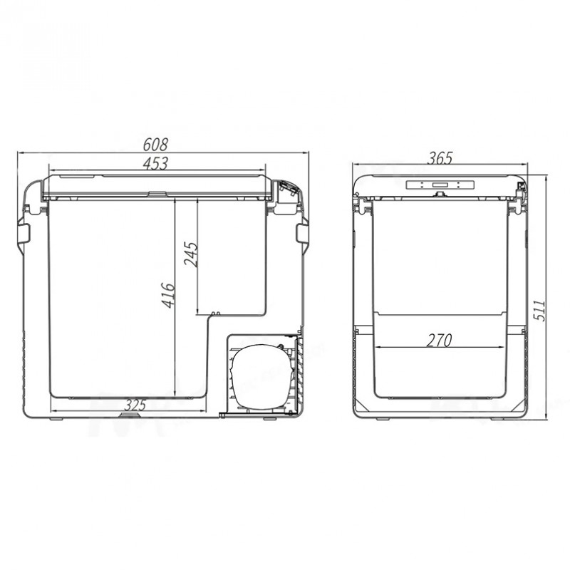 Портативный холодильник 50л BREVIA автохолодильник компрессорный пластиковый 12/24В 220В (22530)