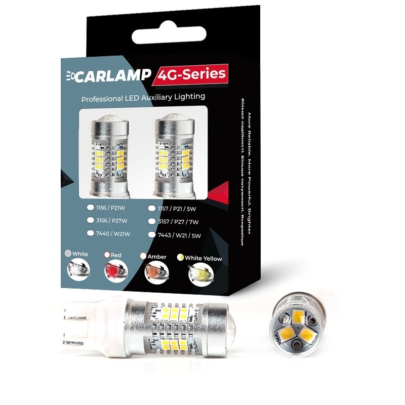 Лампи червоні 7443red Carlamp 4g-series w21/5w-t20 (4G21/7443Red)