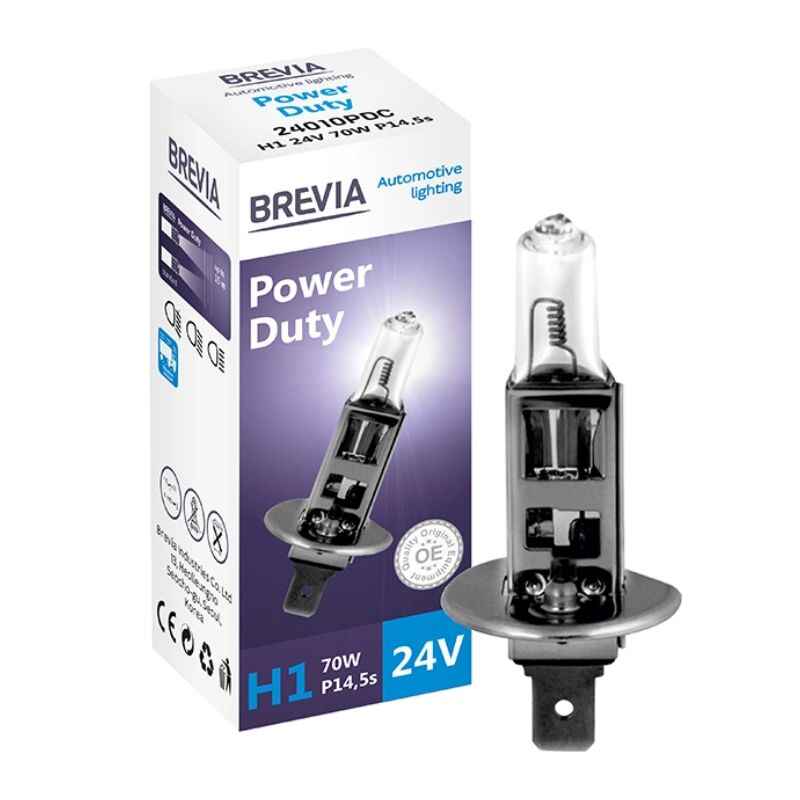 Лампа галогенная Brevia H1 Power Duty 24V 1шт (24010PDC)