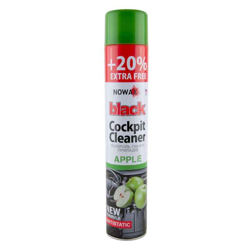 Полироль для пластика 750мл NOWAX Black Cockpit Cleaner Яблоко (NX00708)