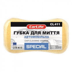 Губка для миття автомобіля з поролону 22x12x6см Carlife з великими порами жовта (CL-411)