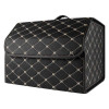 Органайзер в багажник автомобіля чорний штучна шкіра 1 відділення на липучці 40смХ30смХ30см (44649/black beige)