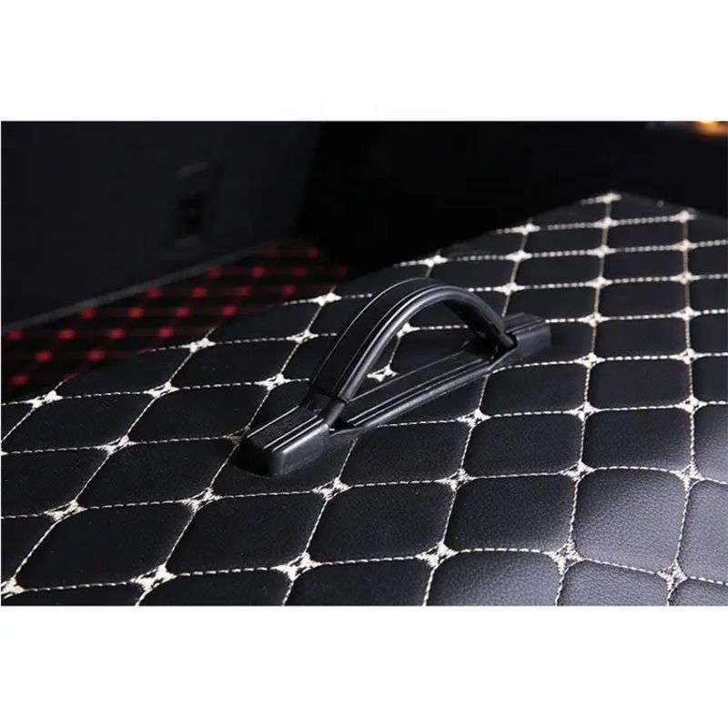 Органайзер в багажник автомобіля чорний штучна шкіра 1 відділення на липучці 40смХ30смХ30см (44649/black beige)