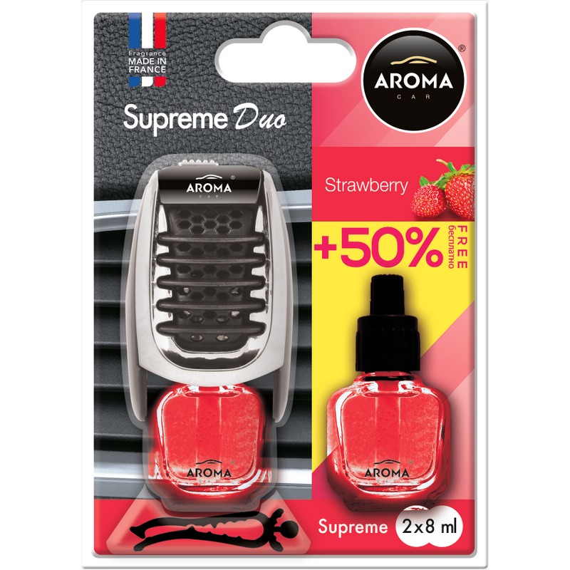 Ароматизатор до машини 8 мл Aroma Car Supreme Duo - Strawberry (92254)