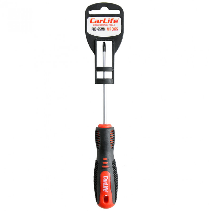 Викрутка хрестова Carlife PH0x75mm Cr-V 6150 (WR6075)