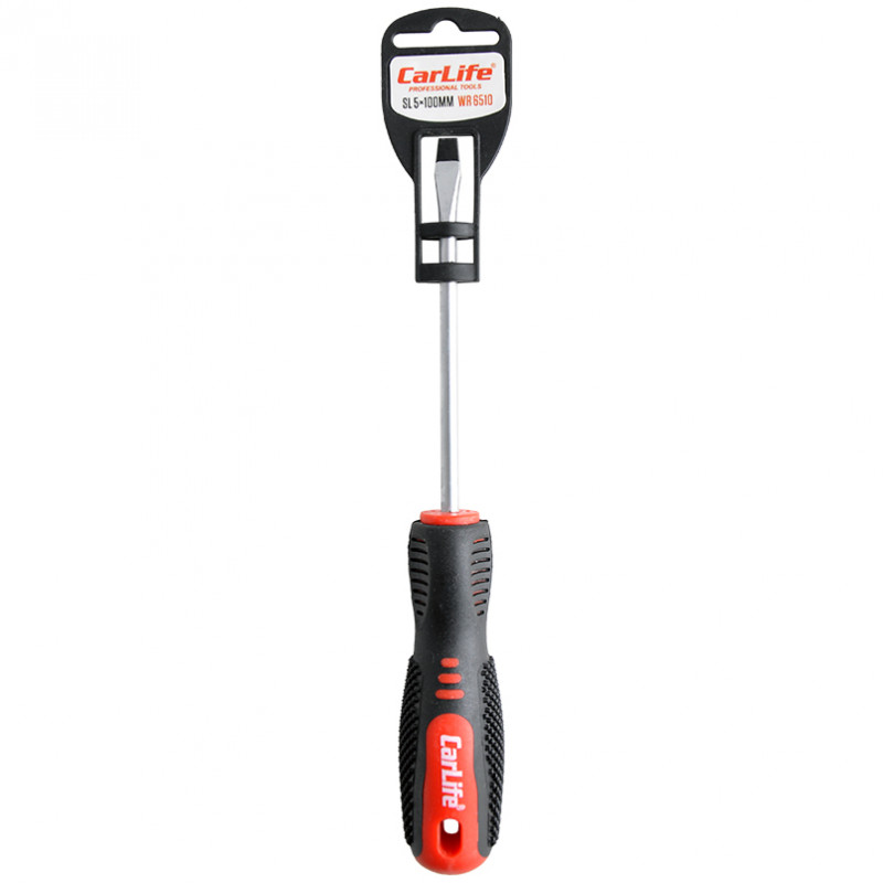 Викрутка шліцьова Carlife SL5x100мм Cr-V 6150 (WR6510)