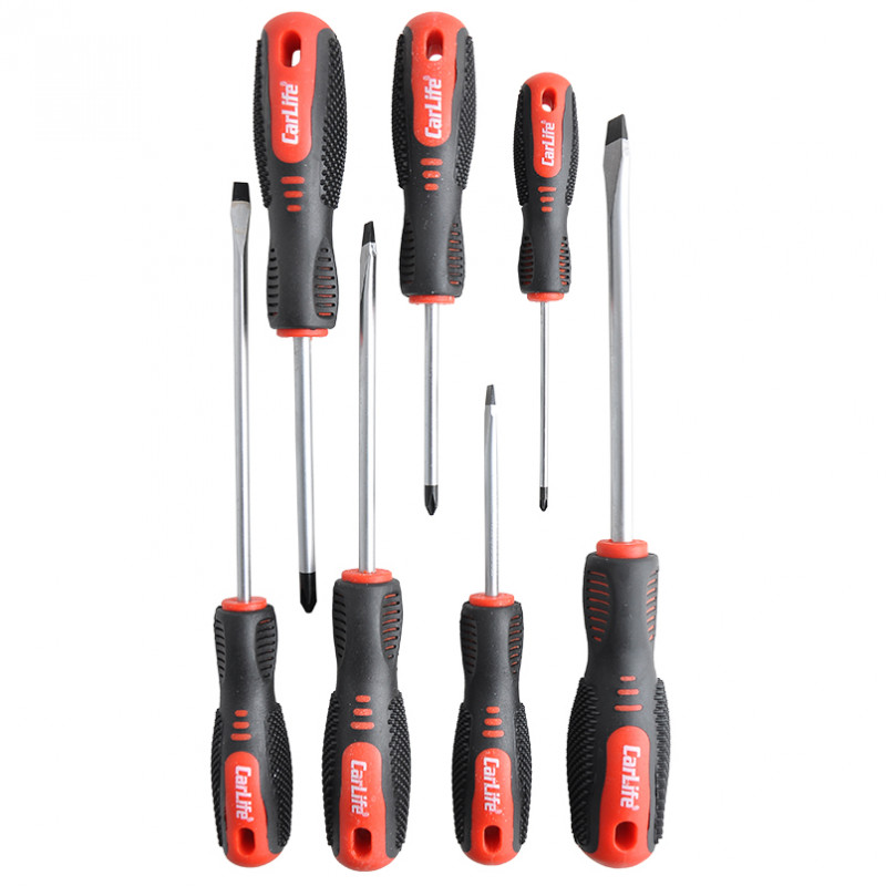 Набір викруток PH/SL Carlife CrV 6150 7 шт магнітний наконечник (WR6907)