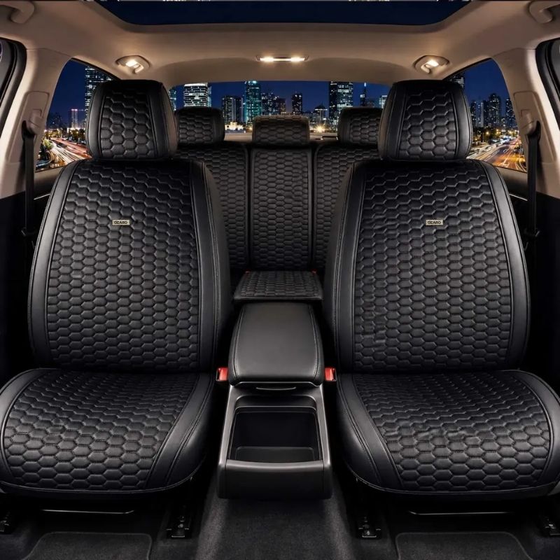 Накидки на сидіння комплект 11 шт екокожу та велюр Gearo Gran Lusso Prestige (GE0710BK-A)