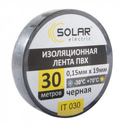 Ізолента чорна 30м Solar (IT030)