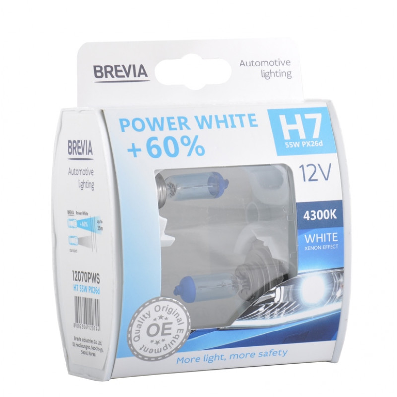 Лампа галогенна цоколь H7 Brevia Power White Set (12070PWS)