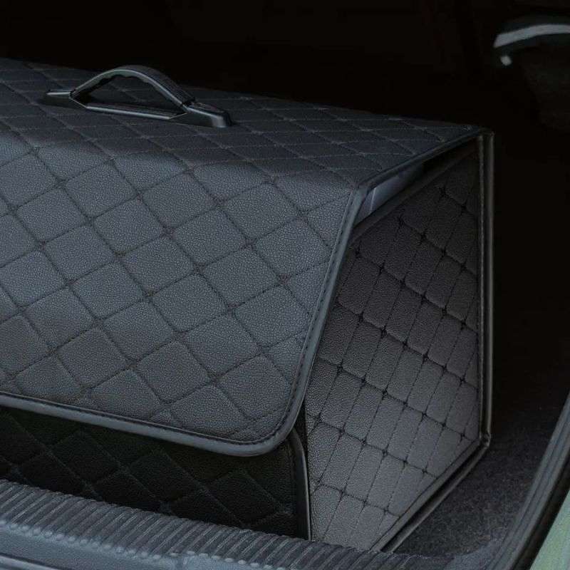Органайзер в багажник автомобіля чорний штучна шкіра 1 відділення на липучці 34смХ30смХ30см (58183/black)
