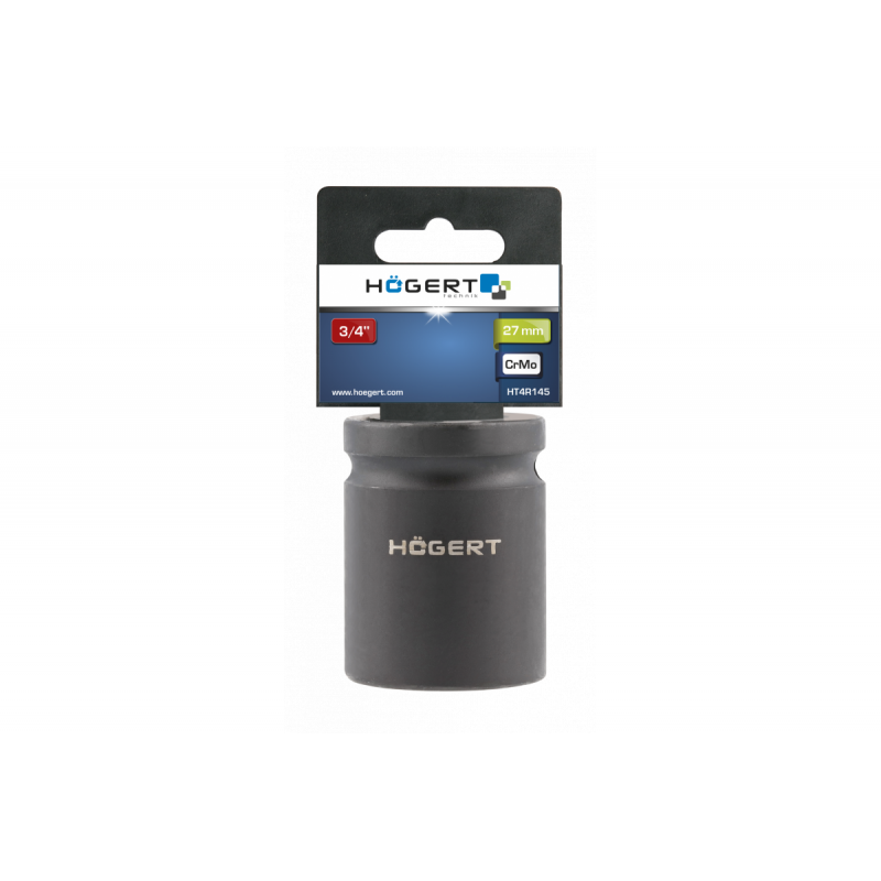 Головка ударна 3/4 дюйма коротка 27 мм CrMo Hogert (HT4R145)