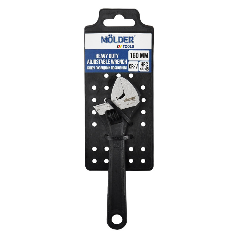 Ключ розвідний посилений 160мм Cr-V HRC 44-45 Molder (MT48016)