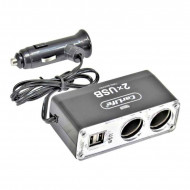 Розгалужувач прикурювача 2в1 USB CarLife (CS304)