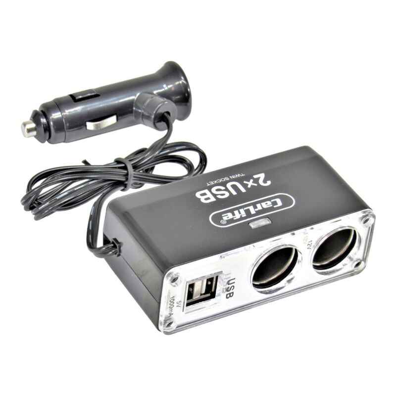Розгалужувач прикурювача 2в1 USB CarLife (CS304)
