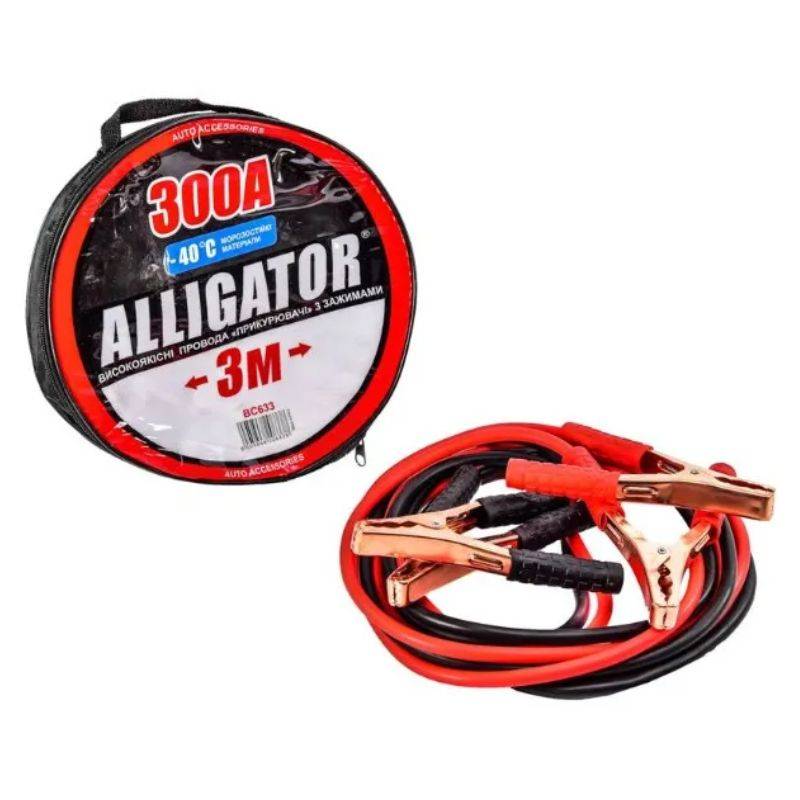 Пусковые провода 300A 3м Alligator в сумке (BC633)