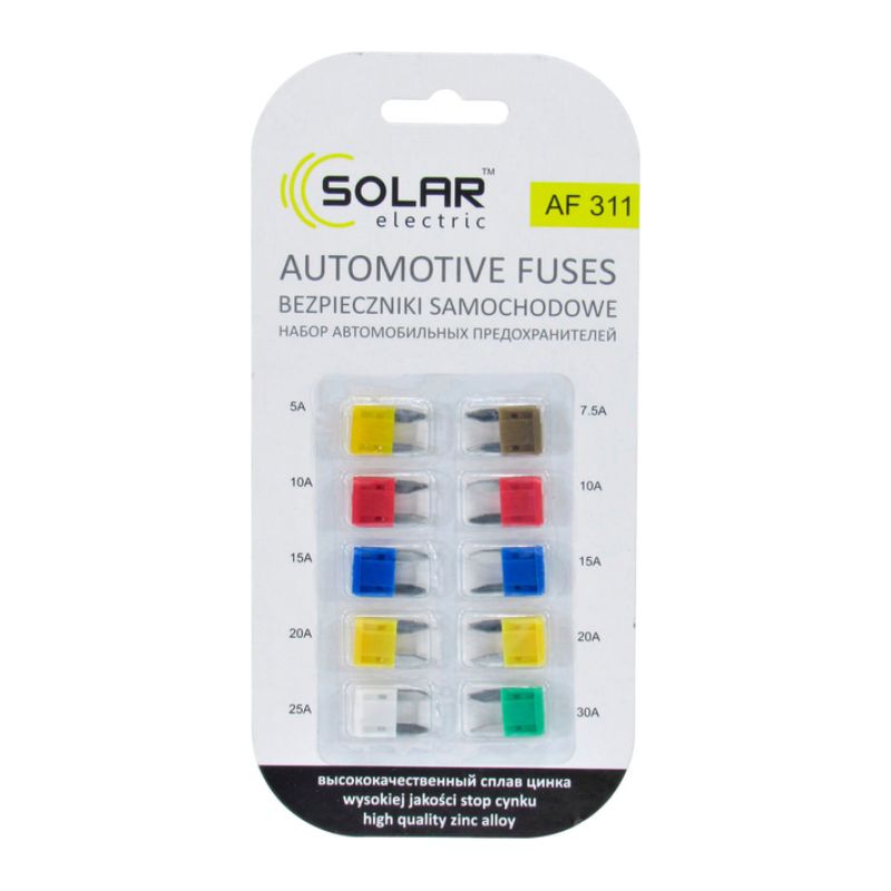 Запобіжники 25A Solar блістер міні 10 штук (AF311)