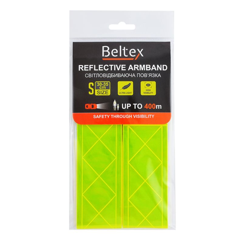 Світловідбивна пов'язка зелена S 30-35см Beltex (BX70200)