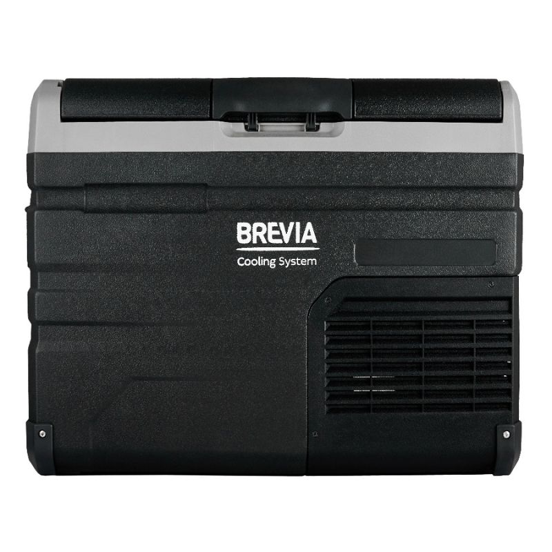Портативний холодильник 56л BREVIA двокамерний автохолодильник компресорний пластиковий 12/24В 220В з LG-компресором (22670)