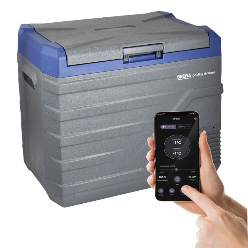 Портативный холодильник 44л BREVIA автохолодильник компрессорный пластиковый 12/24В 220В (22940)