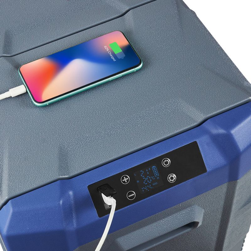 Портативный холодильник 39л BREVIA  двухкамерный автохолодильник компрессорный пластиковый 12/24В 220В (22960)