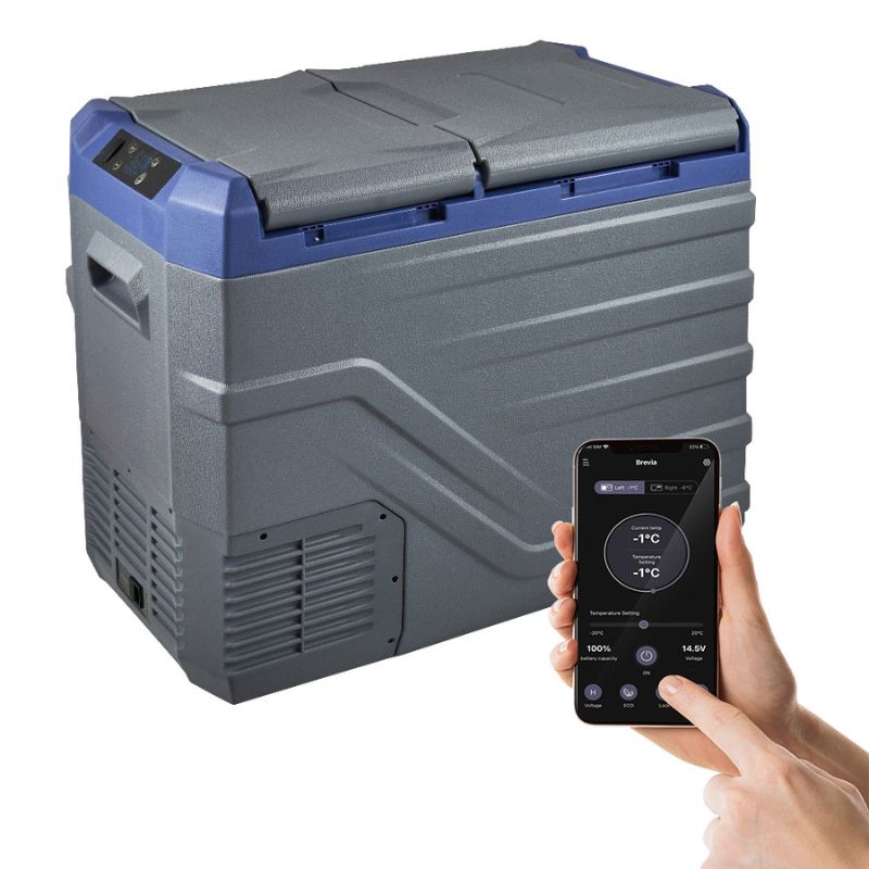 Портативный холодильник 39л BREVIA  двухкамерный автохолодильник компрессорный пластиковый 12/24В 220В (22960)