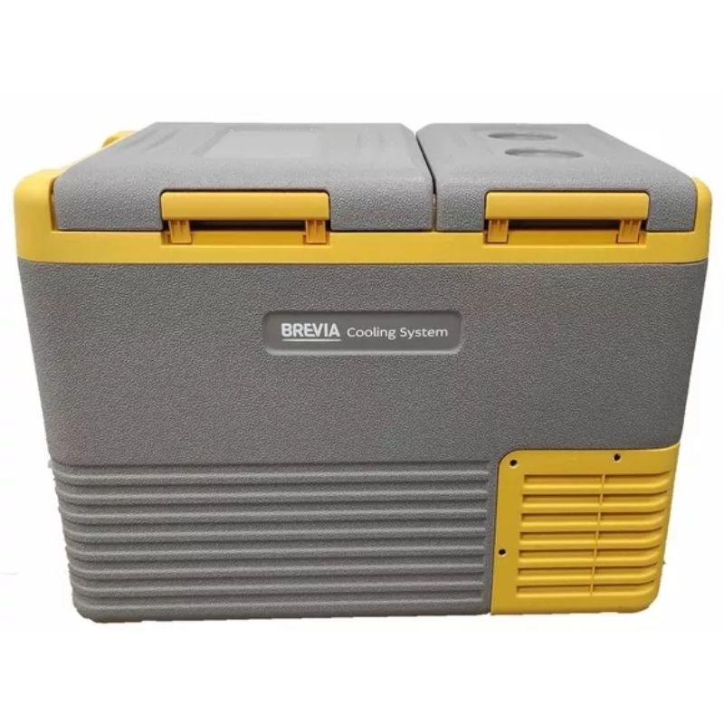Портативний холодильник 25л BREVIA двокамерний автохолодильник пластиковий 12/24В 220В з LG-компресором (22545)