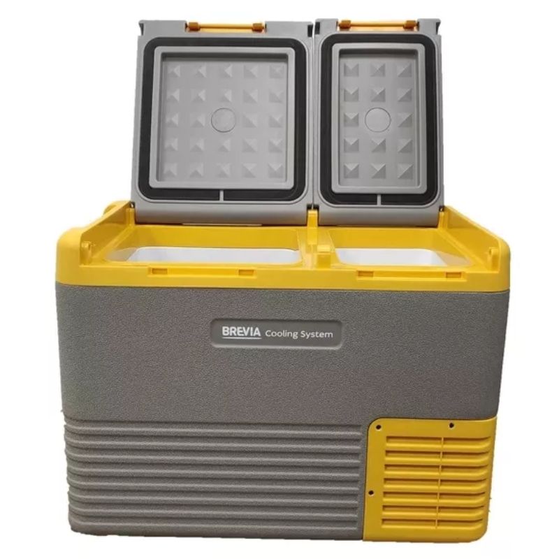 Портативний холодильник 25л BREVIA двокамерний автохолодильник пластиковий 12/24В 220В з LG-компресором (22545)