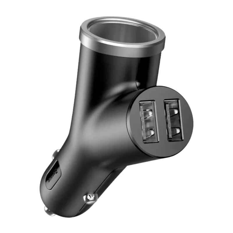 Автомобільний зарядний пристрій 3.4A BASEUS 2USB чорний (CCALL-YX01)