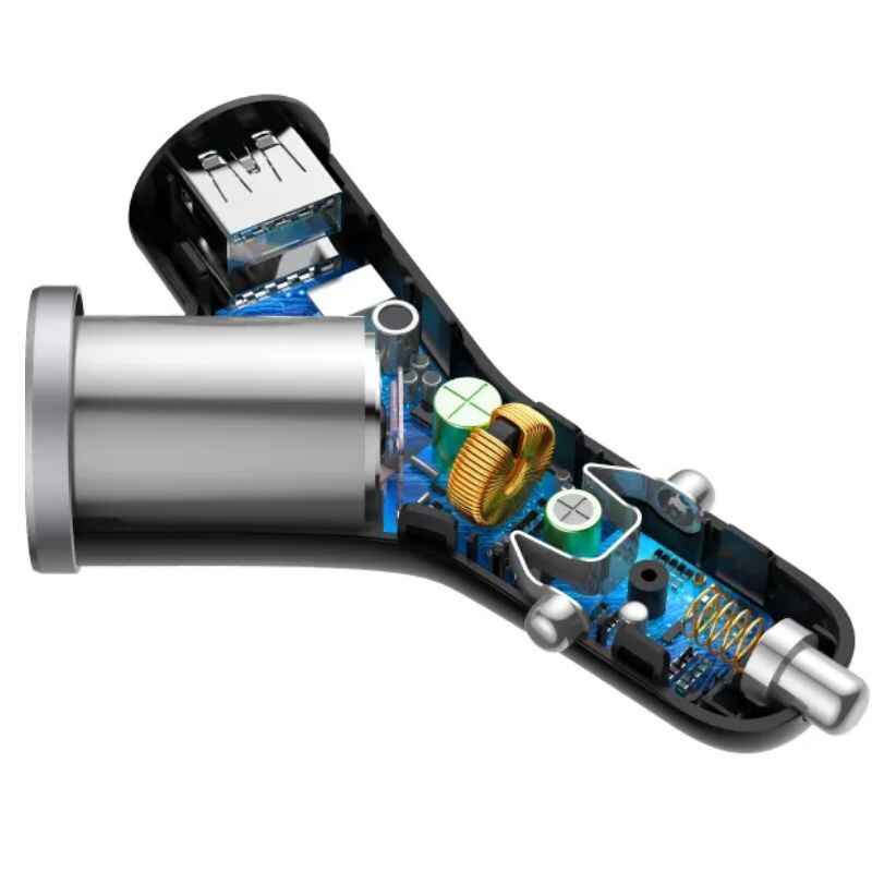 Автомобільний зарядний пристрій 3.4A BASEUS 2USB чорний (CCALL-YX01)