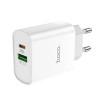 Зарядний пристрій Hoco Rapido PD 20W+QC3.0 Type-C + USB білий (C80A)