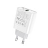 Зарядний пристрій Hoco Rapido PD 20W+QC3.0 Type-C + USB білий (C80A)