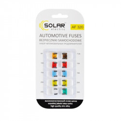 Запобіжники 20А Solar блістер міні чорні 5 штук (AF320)