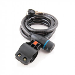 Замок на велосипед тросовий 1500мм Grey's із замком і 2 ключами (GR51215)