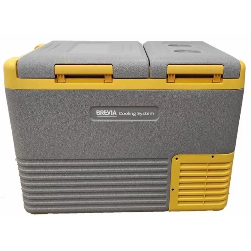 Портативный холодильник 33л BREVIA  двухкамерный автохолодильник пластиковый 12/24В 220В с LG-компрессором (22555)