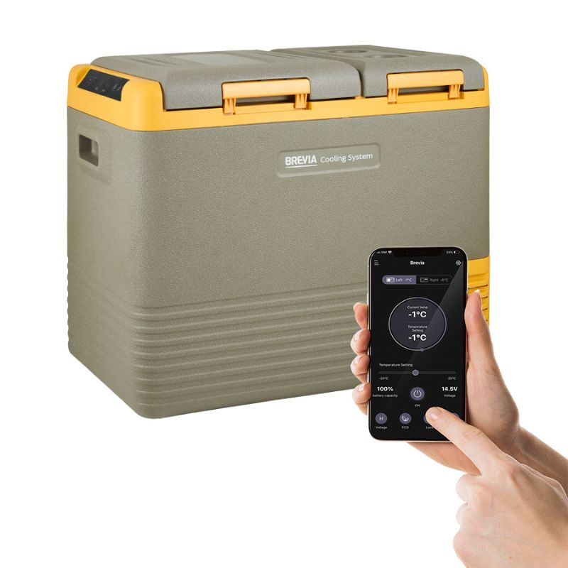 Автохолодильник 40л двокамерний компресорний BREVIA пластиковий 12/24В 220В (22560)