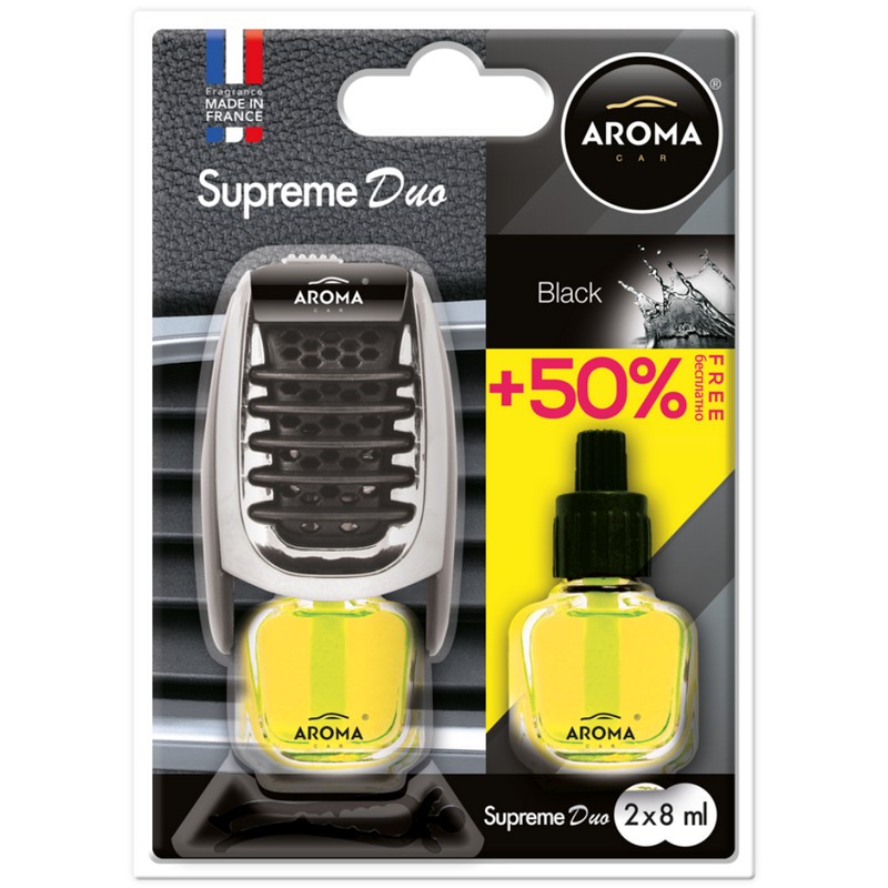Ароматизатор до машини 8 мл Aroma Car Supreme Duo - Black (92259)