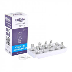 Лампи галогенні W16W 12V Brevia білі 10 штук (одна упаковка) (12333C)