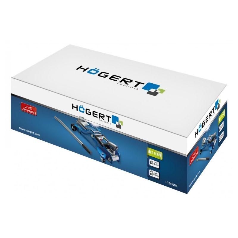 Домкрат гідравлічний підкатний 2т Hogert 89-359мм для автомобіля в картонній упаковці (HT8G004)