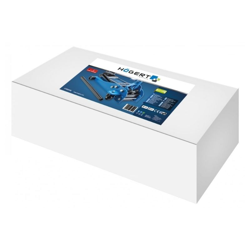 Домкрат гідравлічний підкатний 2.5т Hogert 85-455мм для автомобіля в картонній упаковці (HT8G006)