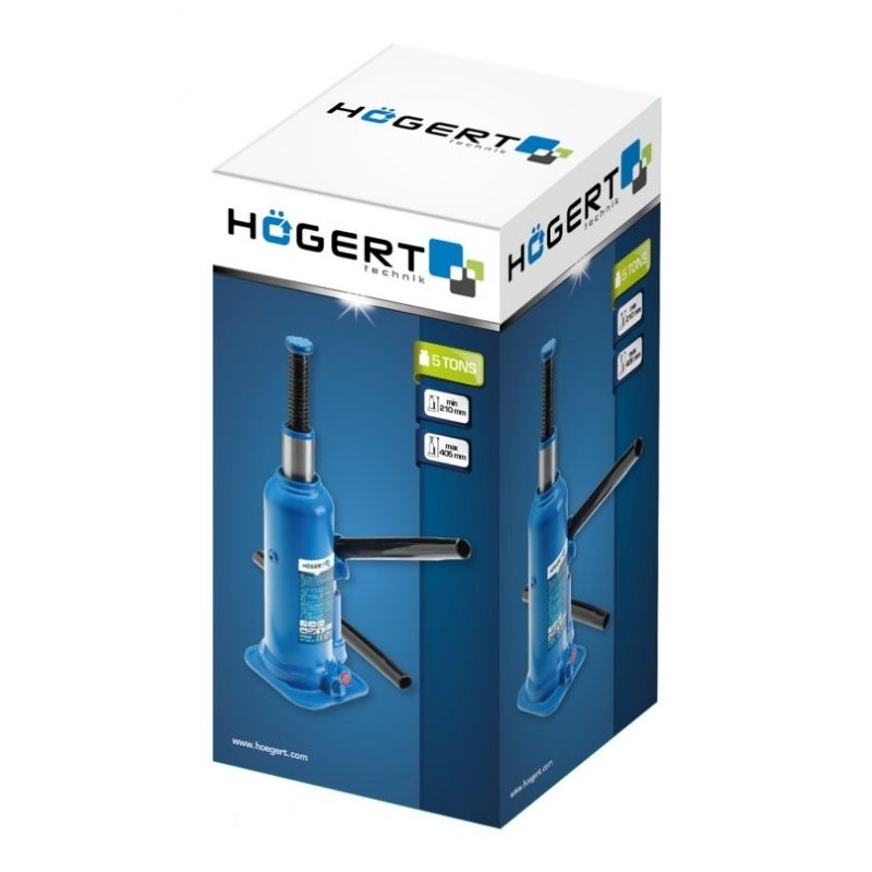 Домкрат гідравлічний підкатний 5т Hogert 210-405мм для автомобіля в картонній упаковці (HT8G022)