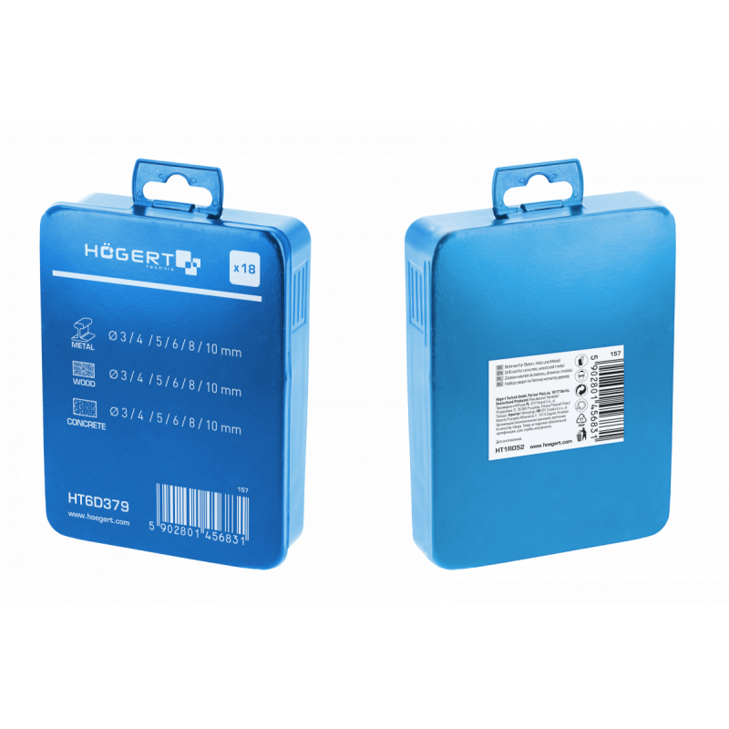 Набір свердел по бетону дереву та металу Hogert (HT6D379)