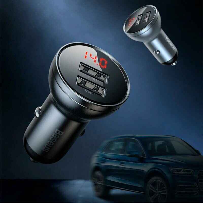 Автомобільний зарядний пристрій 4.8A Baseus Dual USB (чорний) (CCBX-0S)