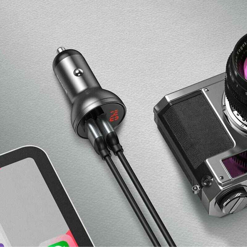 Автомобільний зарядний пристрій 4.8A Baseus Dual USB (чорний) (CCBX-0S)